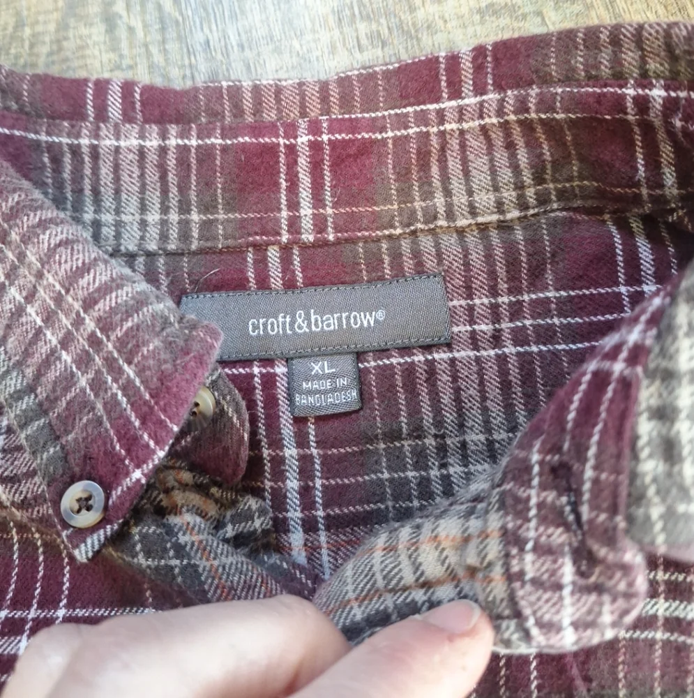Croft&Barrow Plaid Flannel Size XL - Picture 3 of 10